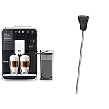 Melitta Caffeo Barista TS Smart F850-102, Kaffeevollautomat mit Milchbehälter, Smartphone-Steuerung mit Connect App, One Touch Funktion, Schwarz + Milchlanze für Kaffeevollautomaten Edelstahl, Schwarz