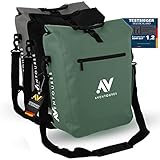 Aventoures® [TESTSIEGER 4in1 Fahrradtasche für Gepäckträger 25L | Wasserdicht Reflektierend | PVC Frei | Gepäckträgertasche Rucksack Umhängetasche Tragetasche | Gepäck Tasche fürs Fahrrad Grün (Mint)