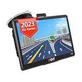 Xgody Navigationsgeräte für Auto 2023 LKW PKW 7 Zoll Navigation mit Sonnenblende Touchscreen Lebenslange Kostenloses Kartenaktualisierung EU Karten 2D 3D Kartenansicht POI Blitzerwarnung