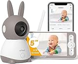 ieGeek Babyphone mit Kamera [𝟮𝙆/𝟯𝙈𝙋, 𝟱 𝙕𝙤𝙡𝙡] WLAN Video Babyfon PTZ 355°, IR-Nachtsicht, Automatische Verfolgung, Weinen/Bewegungs/Geräuscherkennung, unterstützt Mobile App Steuerung