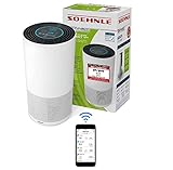 Soehnle Airfresh Clean Connect 500 Luftreiniger Allergiker, Luftfilter 99,5% von Staub Pollen Gerüche Keime, CADR 300m³/h bis 78m² Raucherzimmer, Air Purifier Schlafmodus Timer, App Anbindung