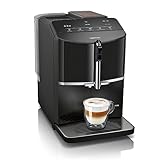 Siemens Kaffeevollautomat EQ300 TF301E19, für viele Kaffeespezialitäten, Milchaufschäumer, Keramikmahlwerk, OneTouch-Funktion, 1,4 Liter Wassertank, automatische Reinigung, 1300 W, schwarz