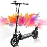 HITWAY E Scooter Faltbarer Electric Scooter mit Straßenzulassung,Max 20km/h, 30 km Range, 10 Zoll Vollgummireifen, Duales Bremssystem, LCD-Display, Schwarz