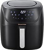 Russell Hobbs Heißluftfritteuse XXL 8l [kompaktes Gehäuse | 7 Kochfunktionen|10 Programme] AirFryer (spülmaschinenfest, max 220°C, Fritteuse ohne Öl, Grillen, Backen, Braten, Dörren) SatisFry 27170-56