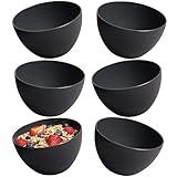 Hausfelder Bowl Müslischalen 6er Set | bruchfest | 750 ml Dessertschalen Suppenschalen | Schüssel und Schalen Set aus Kunststoff (Anthrazit-Schwarz)