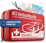 HELDENWERK Auto Verbandskasten 2023 europaweit einsetzbar & geprüft (StVO konform) - KFZ Erste-Hilfe-Set Verbandstasche DIN 13164 zertifiziert - PKW Verbandkasten Tasche, Kasten