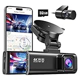 REDTIGER Dashcam Auto Vorne Hinten 4K/2,5K Mit GPS WiFi Dash Cam Auto Dashboard Recorder mit 3,18' IPS-Bildschirm, Nachtsicht-Loop-Aufnahme 170 ° Weitwinkel WDR, unterstützt 256 GB Max