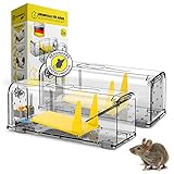 Heimwert Lebendfalle Maus Mausefalle 2erSet - mit Wasser Speicher + Köderbox + Ventilationsöffnungen - Mäuse Lebendfalle mit Quick Release Ausgang ohne Mäuse Kontakt I Mausefallen Lebendfallen Set