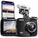 AZDOME Autokamera mit 4K Auflösung, WiFi Dashcam mit GPS und Loop-Aufnahme, Dash Cam mit 170° Weitwinkelobjektiv und Nachtsicht, Dash Camera mit G-Sensor, Parkmonitor und Bewegungserkennung(GS63H)