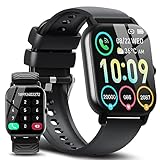 Ddidbi Smartwatch Damen Herren, Telefonfunktion 1,85' Touchscreen Smart Watch, Herzfrequenz Schrittzähler Schlaftracker IP68 Wasserdicht Sportuhr, 112 Sportmodi Fitnessuhr für Android &iOS,Schwarz